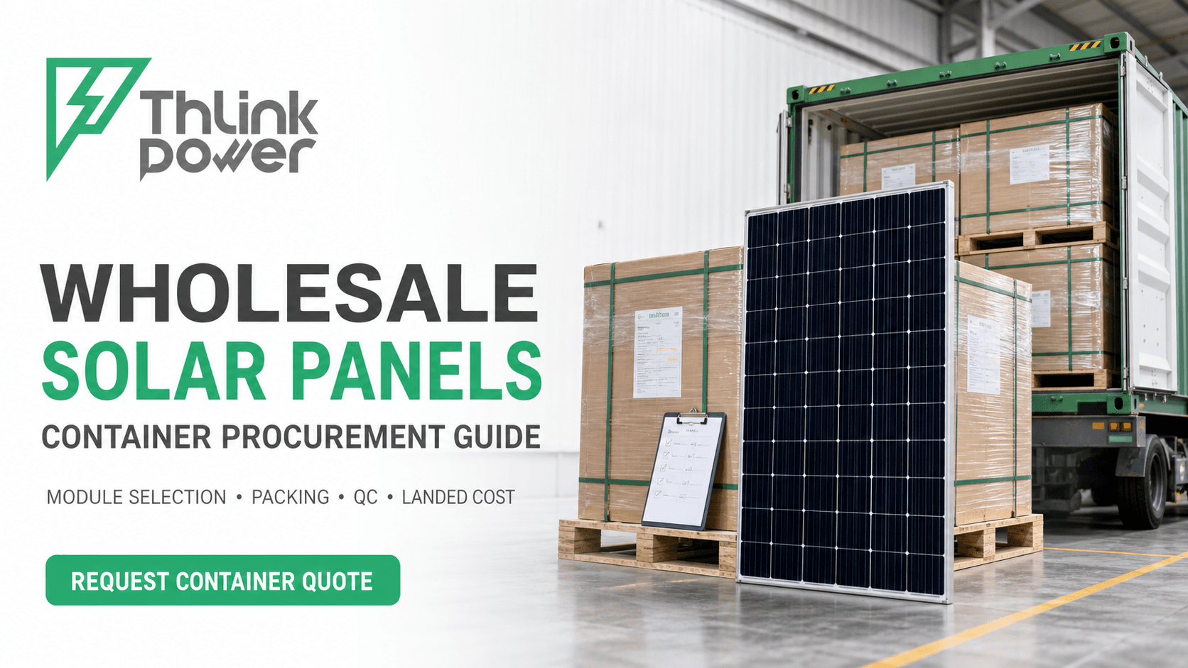 Wholesale Solar Panels Container Guide: Packing, QC & Landed Cost
