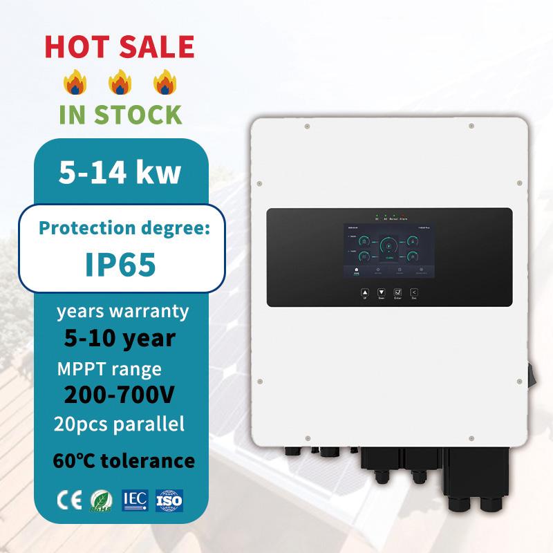高压8kW 10.2kW混合逆变器220V 60Hz AC单和双MPPT太阳能逆变器600kW 48v 48v 24v OFF GRID网格