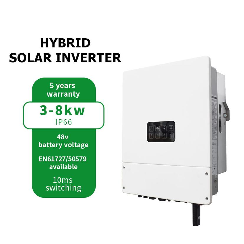 IP66 Single-Phase Hybrid Inverter for On-Grid Solar System Triple & Dual Output AC Inverter MPPT Controller for Lithium Battery