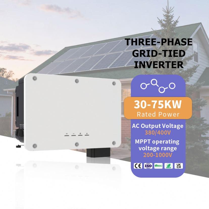 Commercial Grade Solar System 30KW 50KW 60KW 75KW 3 Phase AC Power on Grid Inverter Three Phase